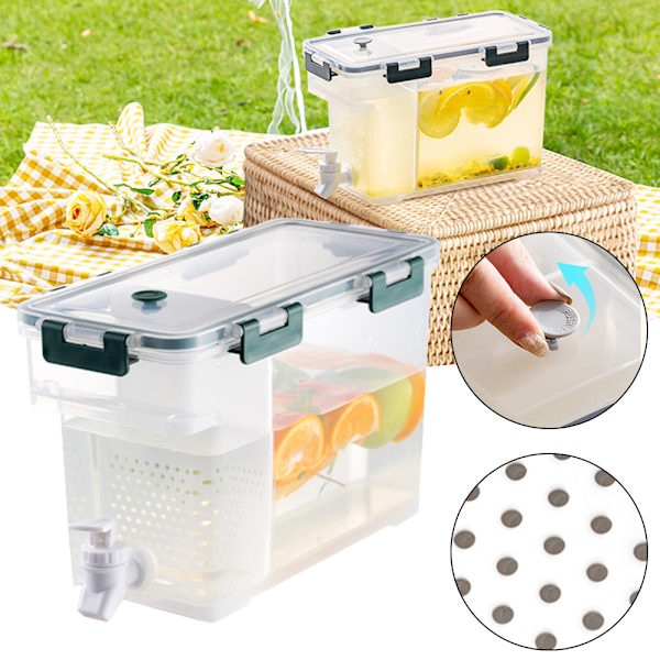 3,5L kall vattenkokare med kran stor kapacitet fruktjuicedispenser i kylskåp Classic Grey