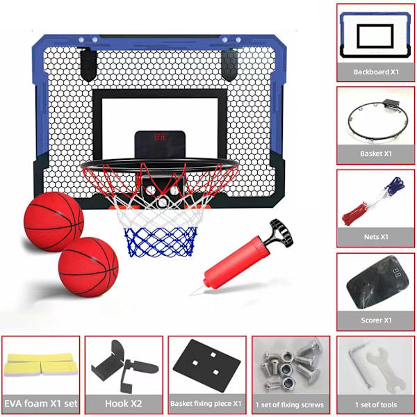 Vägghängande Basketbåge Sportleksaker För Barn Vuxna Blue