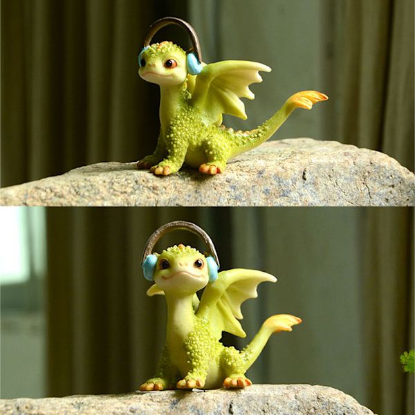 Söt drakestaty Landskap Hartsfigurer Trädgårdshantverk Dekorationer Djurprydnader Hemtillbehör Dragon With Baby