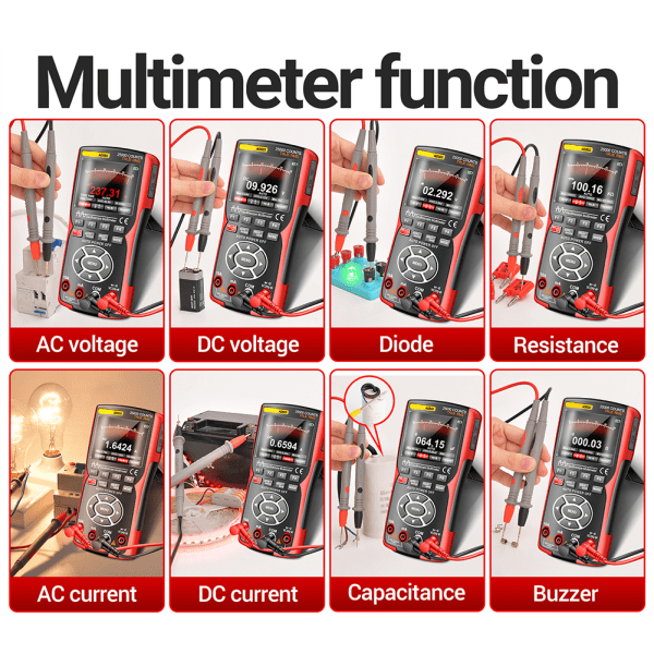 3 i 1 oscilloskop signalgenerator multimeter Helautomatisk elektrisk testare för spänningsdetektering 1PCs