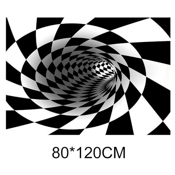 Vortex Illusion Matta 3D Trap Effekt Utskrift Matta Sovrum Vardagsrum Studierum Golvmatta 80*120cm