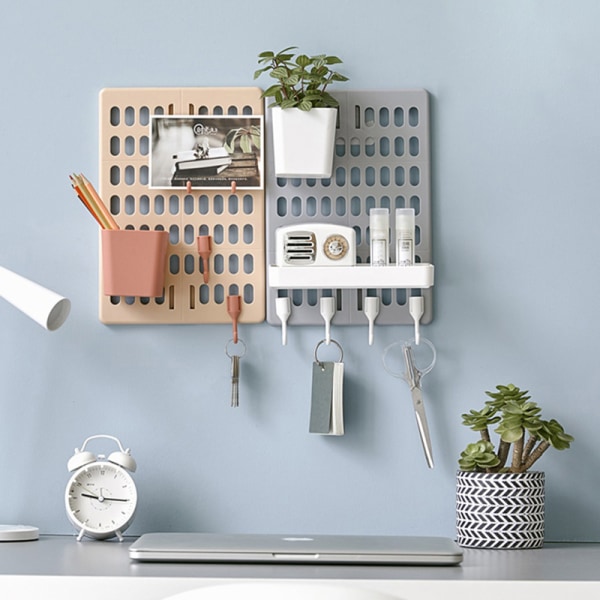 Pegboard Vägghyllor Monterad Organizer för dekoration Ingen borrning Enkel montering White 6*2cm