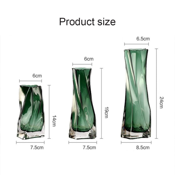 Vriden blomkruka i glas Enkel konstdesign Kreativ oregelbunden kristallvasbehållare för hemväxter 3 storlekar Medium