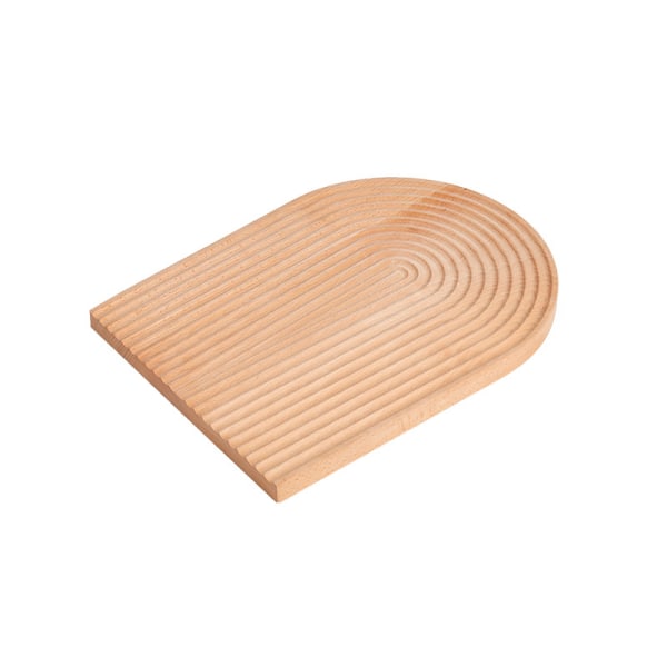 Träbröd Dessertbricka Multipurpose Carving Vågformad fruktkakabräda Praktisk köksredskap för hemmacamping picknick Wave Pattern