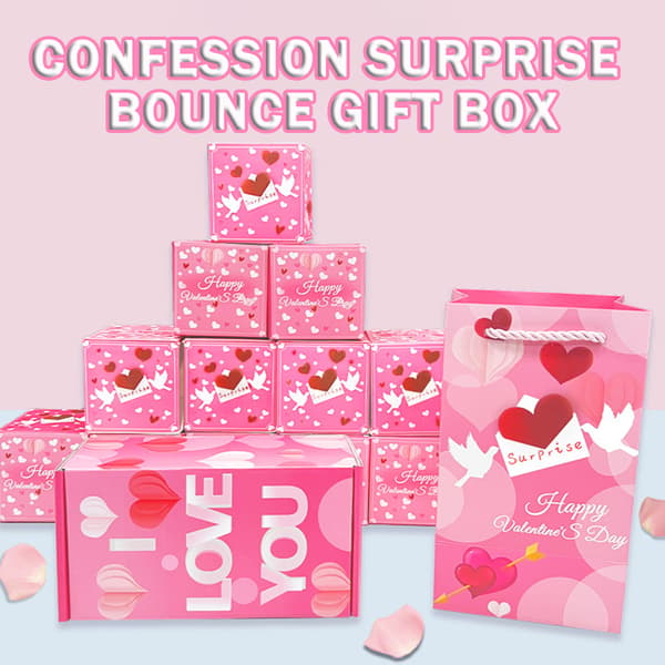 Valentine studsar Röd paketlåda Vikbar Fashionabla studsar Röda kuvert för present 10 Boxes
