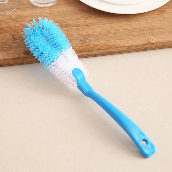 Svamphuvud Rengöringsborste Långt skaft Hängande mjuk flaska Scrubber Rengöringsborste för kök Blue