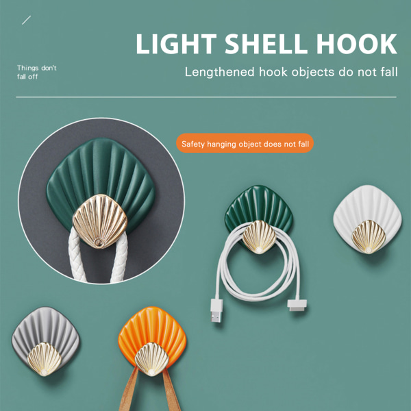 Creative Shell självhäftande krok Multifunktionell väggmonterad vattentät krok Gray
