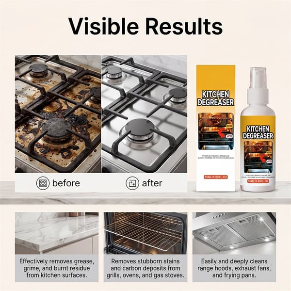 Grease Killer Spray Profesjonell Karbonfjerner Kjøkken Avfettingsspray 2pcs
