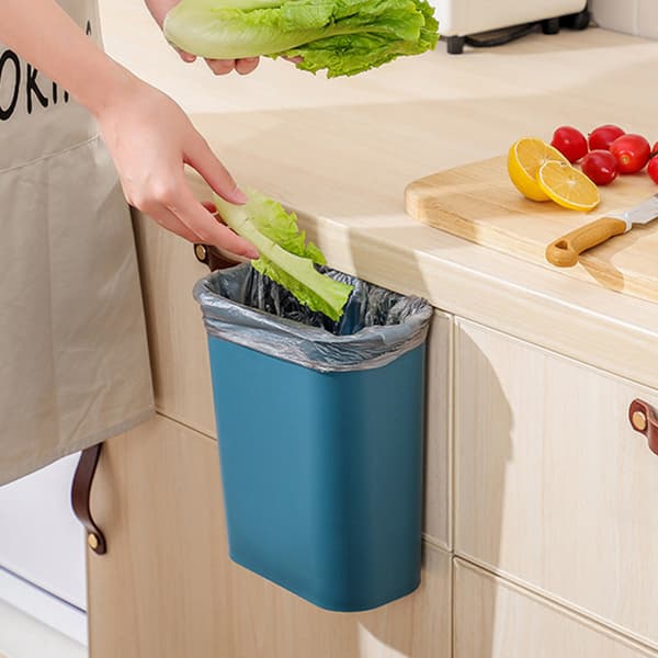 Bekväm papperskorg Väggmonterad Sparar utrymme 5L Stor kapacitet Kök Sovrum Vardagsrum Blue