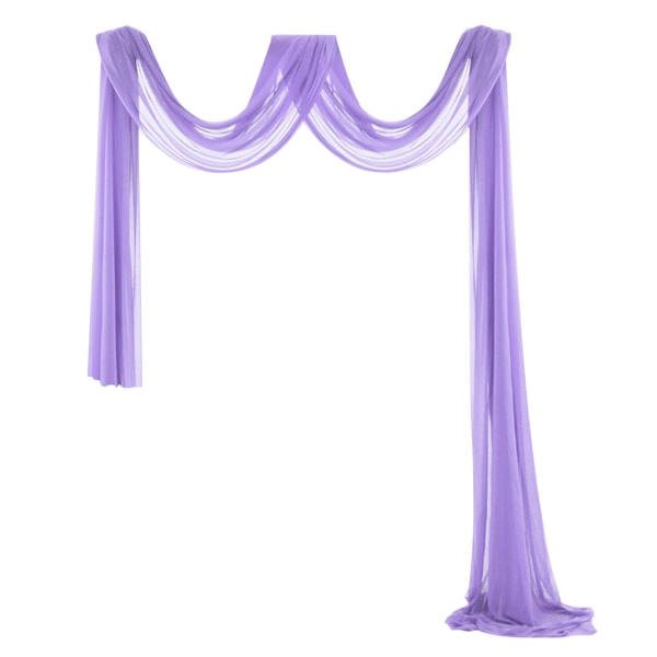 Snygg fönsterscarf Valance Mjuk Lätt fönsterdraperi Hem sovrumsinredning Dark Purple 1.4*5.5M