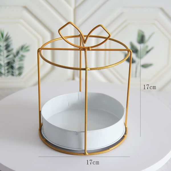 Nordic Portable Järn Dekorativ Blomkorg Planterare Smidesjärn Geometrisk växtkruka Hem Vardagsrum Kontorsinredning Small Square Cake Box