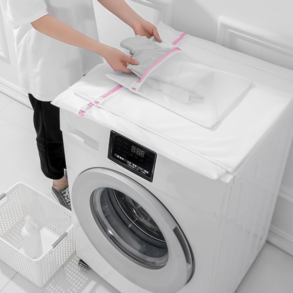 Mesh Tvättväskor Bärbara Återanvändbara Dragkedja Nättvättväska Multifunktions Klädförvaringsväska För Hemresor A