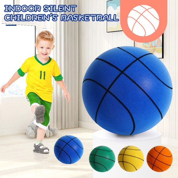 Handleshh Silents Basketball Bärbara mjuka studsbollar för inomhusaktiviteter Yellow 18cm