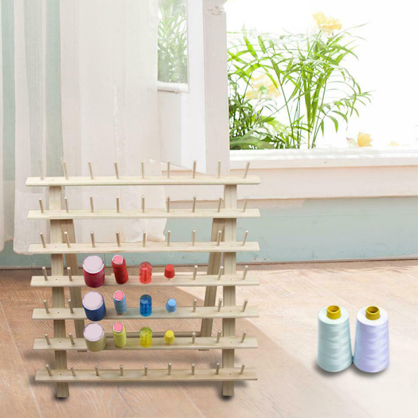 63 Spool Trä Sytrådsställ Organizer Broderiförvaringshållare Hållare