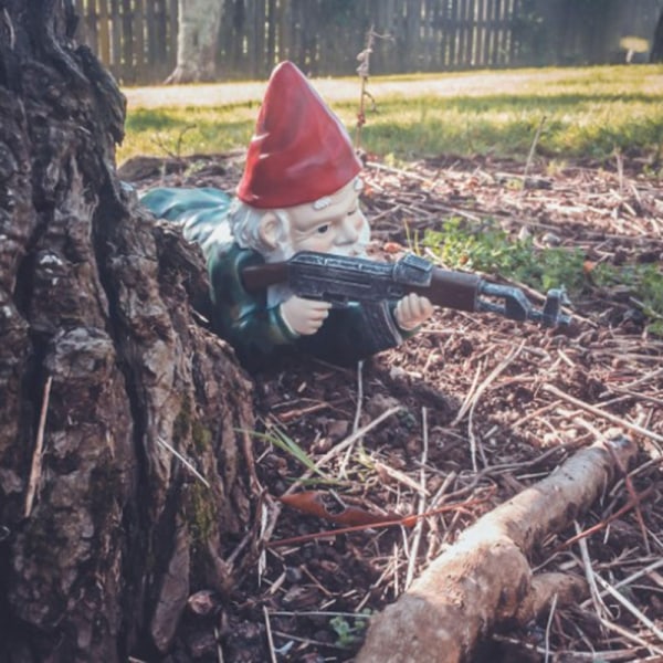 Army Garden Dwarf Julträdgårdsstaty Gräsmattdekoration Använd hartshantverk för juldekoration inomhus eller utomhus 15cm D