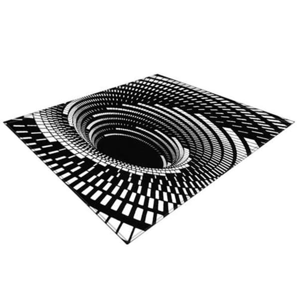 Mjuka 3D- printed mattor Vortexmatta Myra Svartvit visuell illusion Tredimensionell Vortex Vardagsrumsmatta 60*90cm A