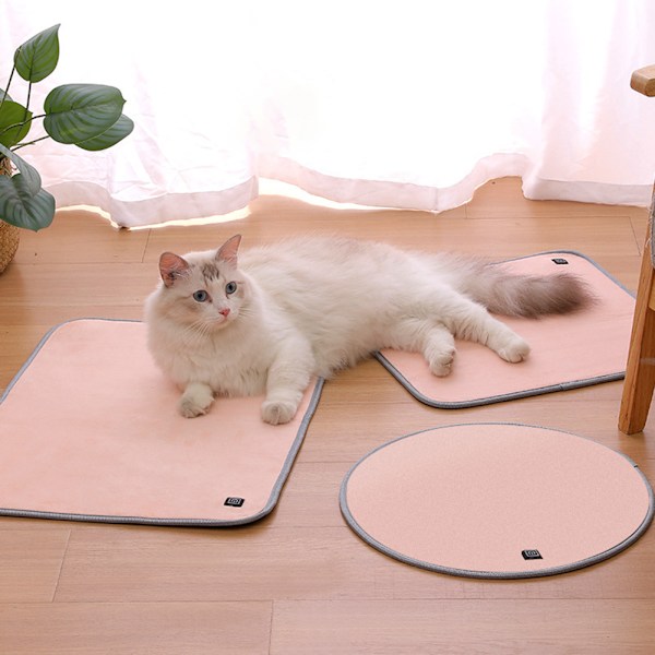 USB Elvärmefilt för husdjur Lätt vintervärmardyna för hundkattungar inomhus Pink 40x40cm