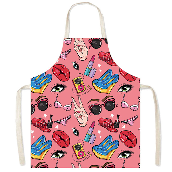 Köksförkläde Printed matlagningsförkläde Modern modekock som bär för hushållsrestaurang DIY 3 75*65CM