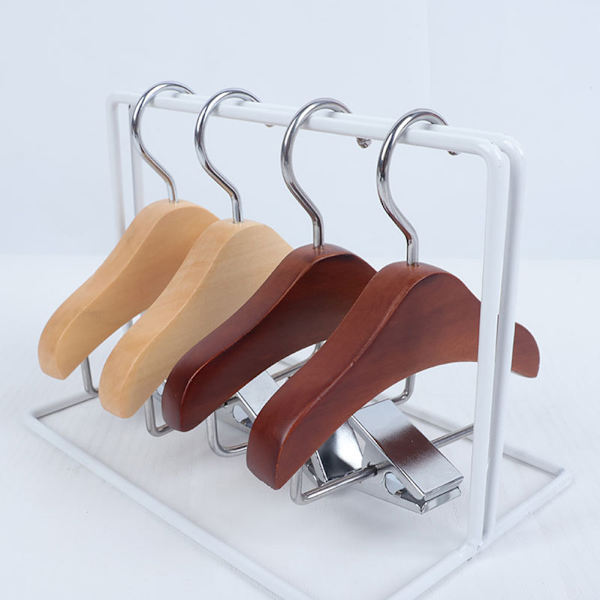 Mini Tøjbøjle Kæledyrstøjstativ Multifunktionel Mini Træ Tøjbøjle Med Clips Wood Color