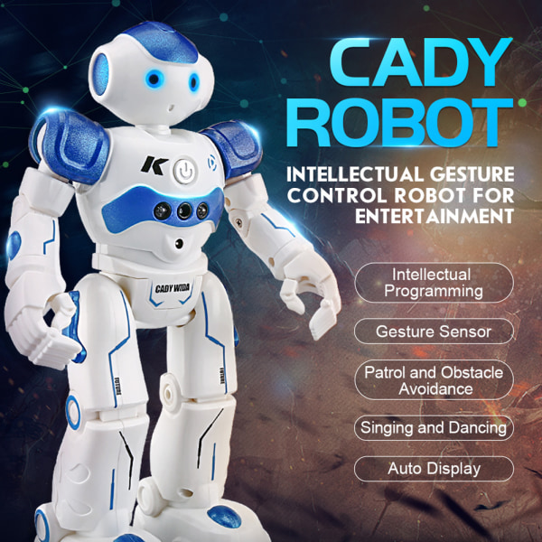 Liten dans Sjung Robotgester Sensing Multipurpose Robotleksak för vardagsrum Blue