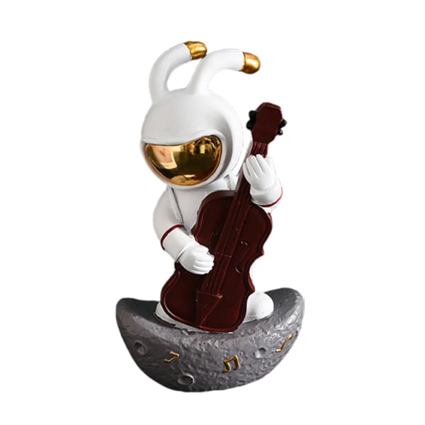 Rymdkanin Skulpturer Astronautfigur Innovativt band Hartskollektioner Skrivbordsdekoration Prydnad N Space Rabbit-Guitar