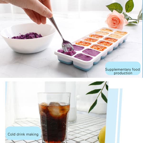 Återanvändbar DIY Popsicle Stencil Ice Cube Maker Ice Cube Trays Ice Storage Box Yellow