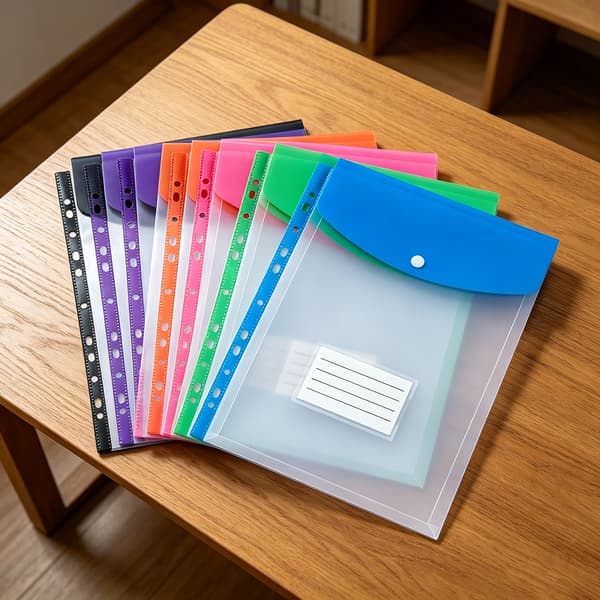 11 håls expanderbara pärmmappar för 2/3/4 ringars dokumentficka plastkuvert pärmficka för skola kontor vertikal typ 6pcs