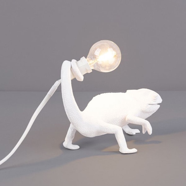 Chameleon Lamp Sovrum Resin Chameleon Skrivbordslampa Sänglampa Ljus Vägglampa EU Plug