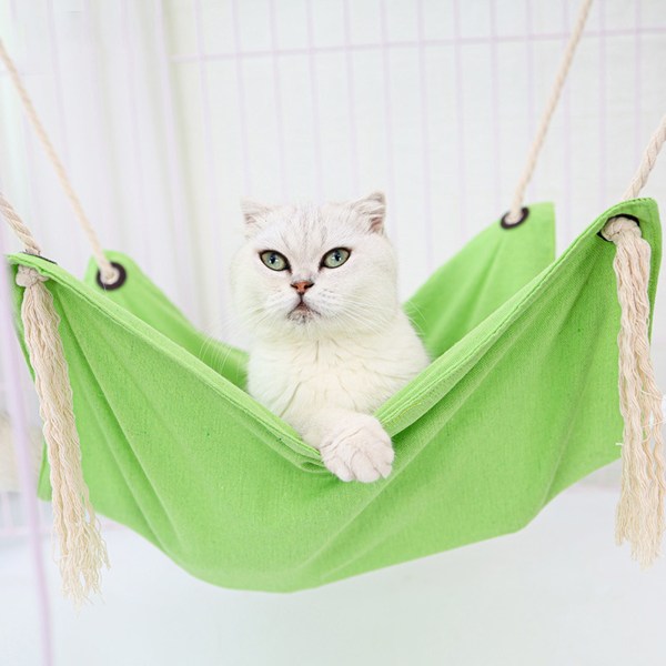 Cat Hängmatta Hängande Mjuk Andas Säng Tofs Dekor För Små Djur Khaki