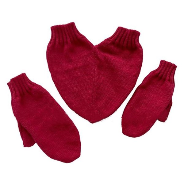 Love Heart Par Vante Snygg Värmande Stickad Vante För Shoppingkläder Red