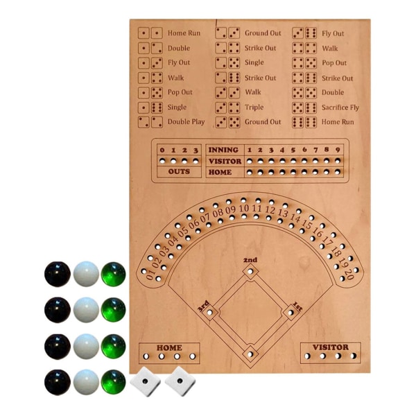 Baseballtärningar Brädspel med flipperbollar Intressanta hållbara spelleksaker för hemresor A