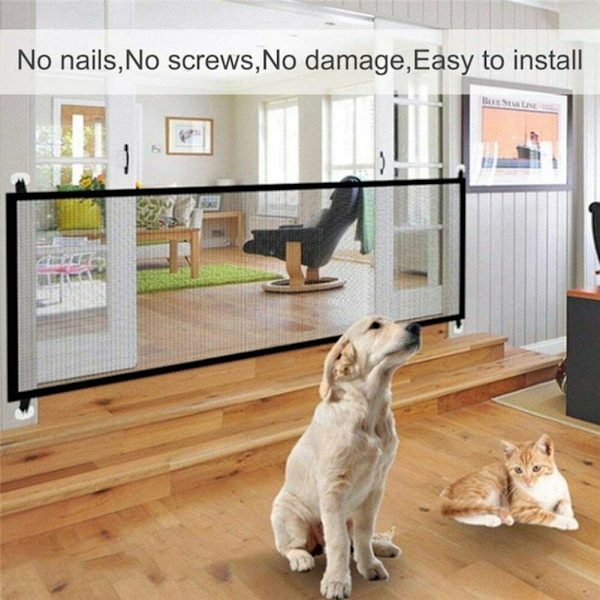 Hushållens Magic Dog Gate justerbar bredd Pet staket trappa skyddsnät White 72*182cm