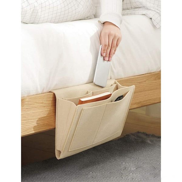Filt Caddie Hängande Sängen Förvaring Organisera för Sovrum Soffa Skrivbord Gray
