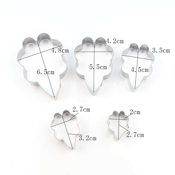 Rostfritt stål gör-det-själv- form Återanvändbara kronblad Kex Cutter Kaka Fondant Blomma Skärform Moulds