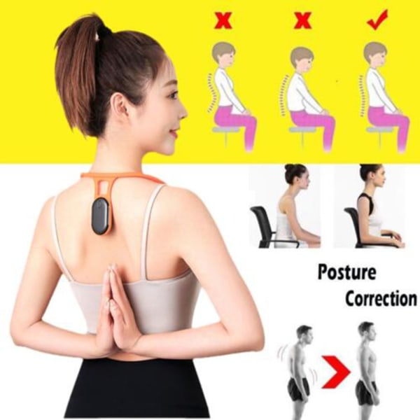 Smart Posture Corrector Puckelryggskorrigering, Universal Intelligent Trainers för Kvinnor Män Barn orange