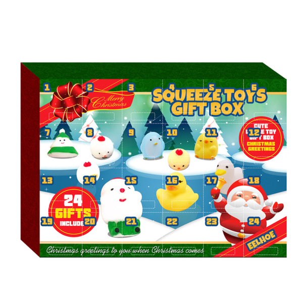 Jul Adventskalender Presenter Box Kreativ Xmas Countdown Kalender Leksaker Bra present för barn Ore Blue Gift Box