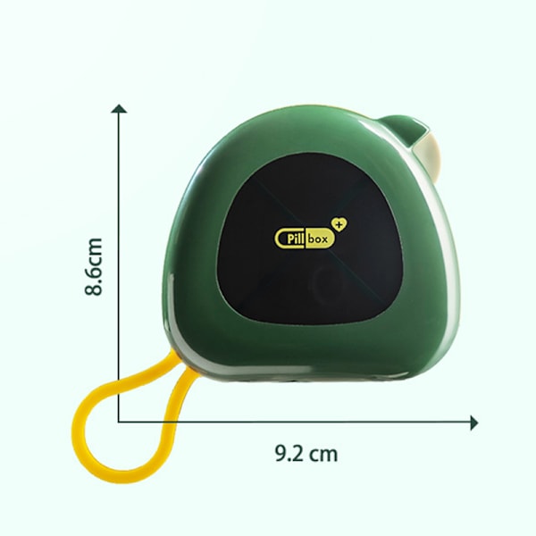 Portable Grid Pill Case Multipurpose Mini Bird Smycken Förvaringsbox Stor kapacitet förseglad case Green