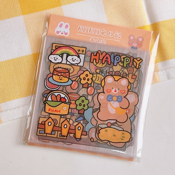 Klistermärke Scrapbooking Tillbehör Vackra självhäftande dekorativa klistermärken för presentförpackning anteckningsböcker Yellow