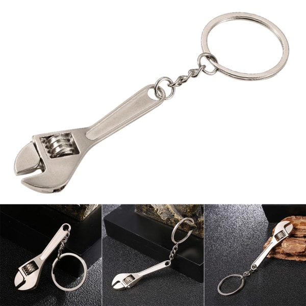 Mini Metal Justerbar Verktyg Skiftnyckel Nyckelring Ring Nyckelring Present