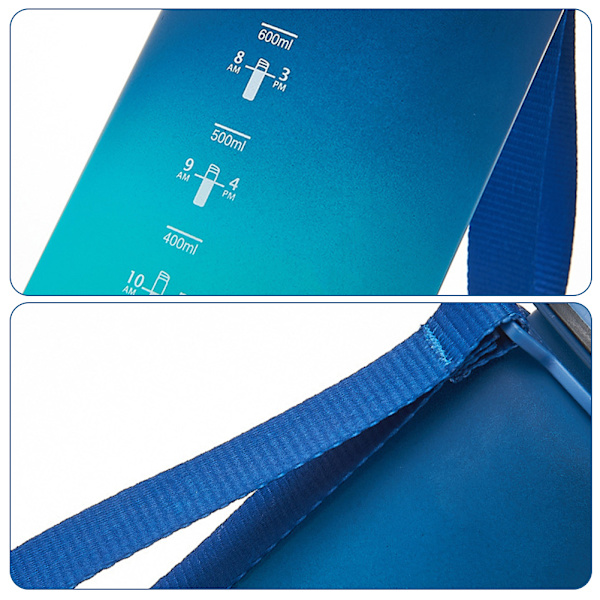 500ml/650ml/1000ml sportvattenkopp i plast Multifunktionell återanvändbar vattenkopp för fitness Blue green 650ml