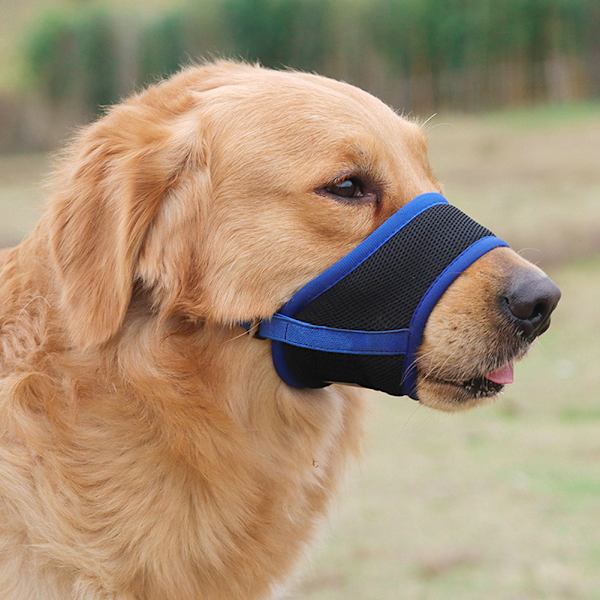 Anti-bite Mesh Nosparti För Hund Justerbart Andas Hund Cover För Utomhus Grey M