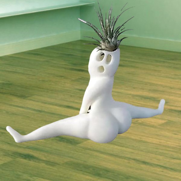 Funny Ghosts Resin Planter Ornament Resuable Airs Plant Display Pot för Fönster TV-skåp Flowerpot