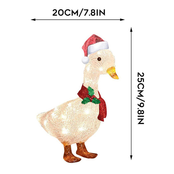Lights-Up Anka/hjort juldekor Glödande djur med halsduk Statyer med halsduk Duck