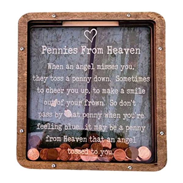 Pennies From Heaven Spargris Vintage Penninglåda Trädesign Kreativ Mynt Penninglåda För Vuxna Brown