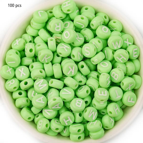 Akryl alfabetpärlor Multipurpose DIY Smyckenstillbehör Kreativa armband Örhängen Handgjorda hantverk Green