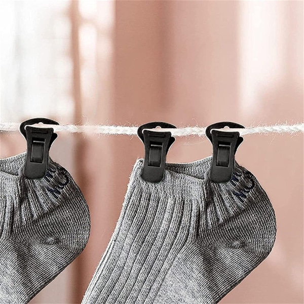 Strumpklämmor för tvättmaskin och torktumlare Multifunktionell sockhållare med krok Halkfria klädnypor 60 Pack