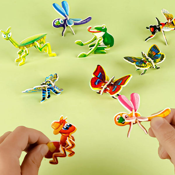 3D tecknad papper pussel leksak för barn Tidiga pedagogiska pussel Leksaker Present till barnens dag Airplanes
