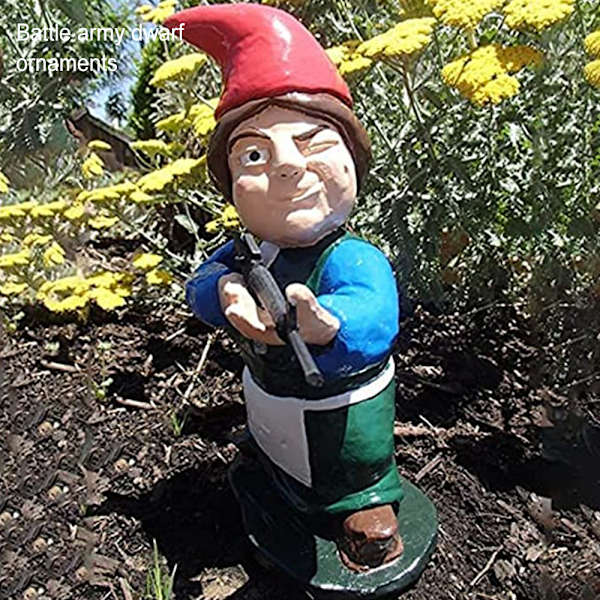 Trädgård krigstomtar Halloween tomtar Dekor Staty Gräsmatta Uteplats Yard Strid Roliga tomtar Figurer Harts Tecknad Skulptur Correspondent