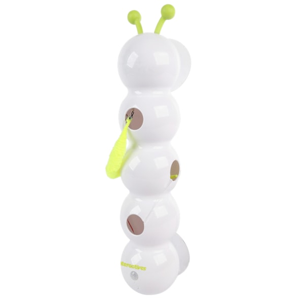 Smart Caterpillars Leke For Katt Interaktiv Caterpillars Katteleke For Innekatter Sugekopp Vrikkende Orm Katteleke White Green
