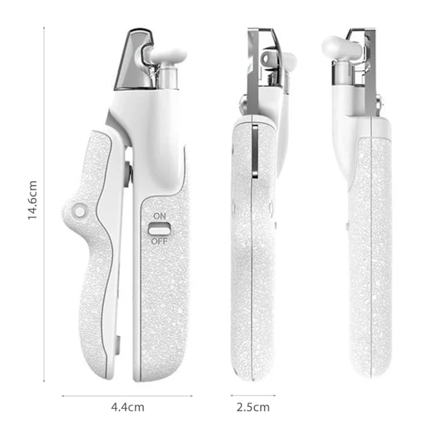 Nagelklippare med LED-ljus för hundar Kattsax Nagelvårdsverktyg för husdjur White